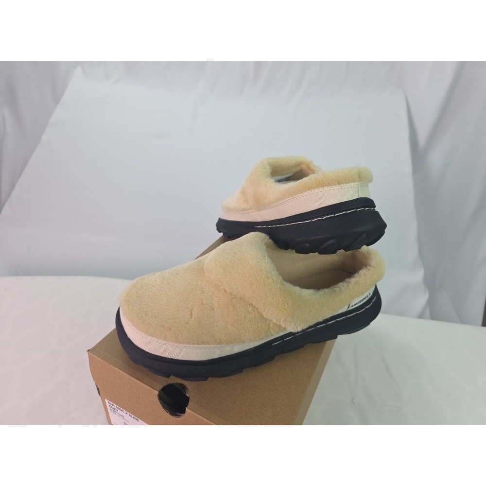 Merrell Hut Moc 2 Plush Slides Shoes Womens 7M Cream Sherpa Fleece Fuzzy Slip On